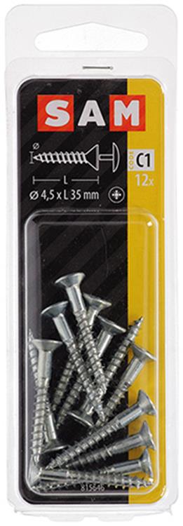 Mack 1017331 - tornillo con cabeza, acero galvanizado. 12 piezas 4,5 x 35 mm | 10 piezas