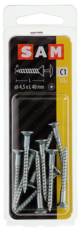Mack 1017332 - tornillo con cabeza, acero galvanizado. 10 piezas 4,5 x 40 mm | 10 piezas
