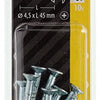 Mack 1017333 - tornillo con cabeza, acero galvanizado. 10 piezas 4,5 x 45 mm | 10 piezas