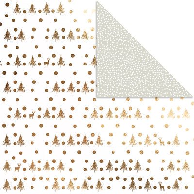 Carta disegno Vivi gade, cervi e pois, foglio 30,5x30,5 cm, 180 gr, oro, 3 fogli 1 scatola