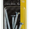 Mack 1017363 - tornillo para madera cabeza avellanada galvanizado 10 piezas 5,0 x 40 mm | 10 piezas