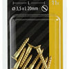 Mack 1019651 - tornillo para madera cabeza avellanada latón 11uds 3,5 x 20 mm | 10 piezas