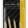 Mack 1019656 - tornillo para madera cabeza avellanada latón 4 piezas 5,5 x 50 mm | 10 piezas