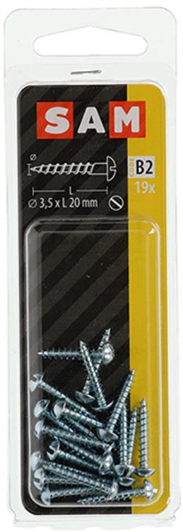 Mack 1017370 - tornillo para madera cabeza troncocónica acero galvanizado 19 piezas 3,5 x 20 mm | 10 piezas