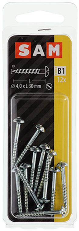 Mack 1017374 - tornillo para madera cabeza troncocónica acero galvanizado 12 piezas 4,0 x 30 mm | 10 piezas