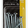 Mack 1017375 - tornillo para madera cabeza troncocónica acero galvanizado 10 piezas 4,0 x 40 mm | 10 piezas