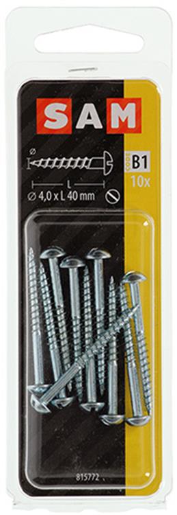 Mack 1017375 - tornillo para madera cabeza troncocónica acero galvanizado 10 piezas 4,0 x 40 mm | 10 piezas