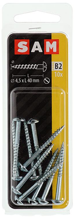 Mack 1017377 - tornillo para madera cabeza troncocónica acero galvanizado 10 piezas 4,5 x 40 mm | 10 piezas
