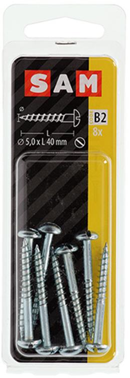 Mack 1017380 - tornillo para madera cabeza troncocónica acero galvanizado 8 piezas 5,0 x 40 mm | 10 piezas