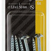 Mack 1017381 - tornillo para madera cabeza troncocónica acero galvanizado 6 piezas 5,0 x 50 mm | 10 piezas