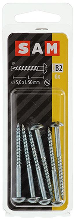 Mack 1017381 - tornillo para madera cabeza troncocónica acero galvanizado 6 piezas 5,0 x 50 mm | 10 piezas