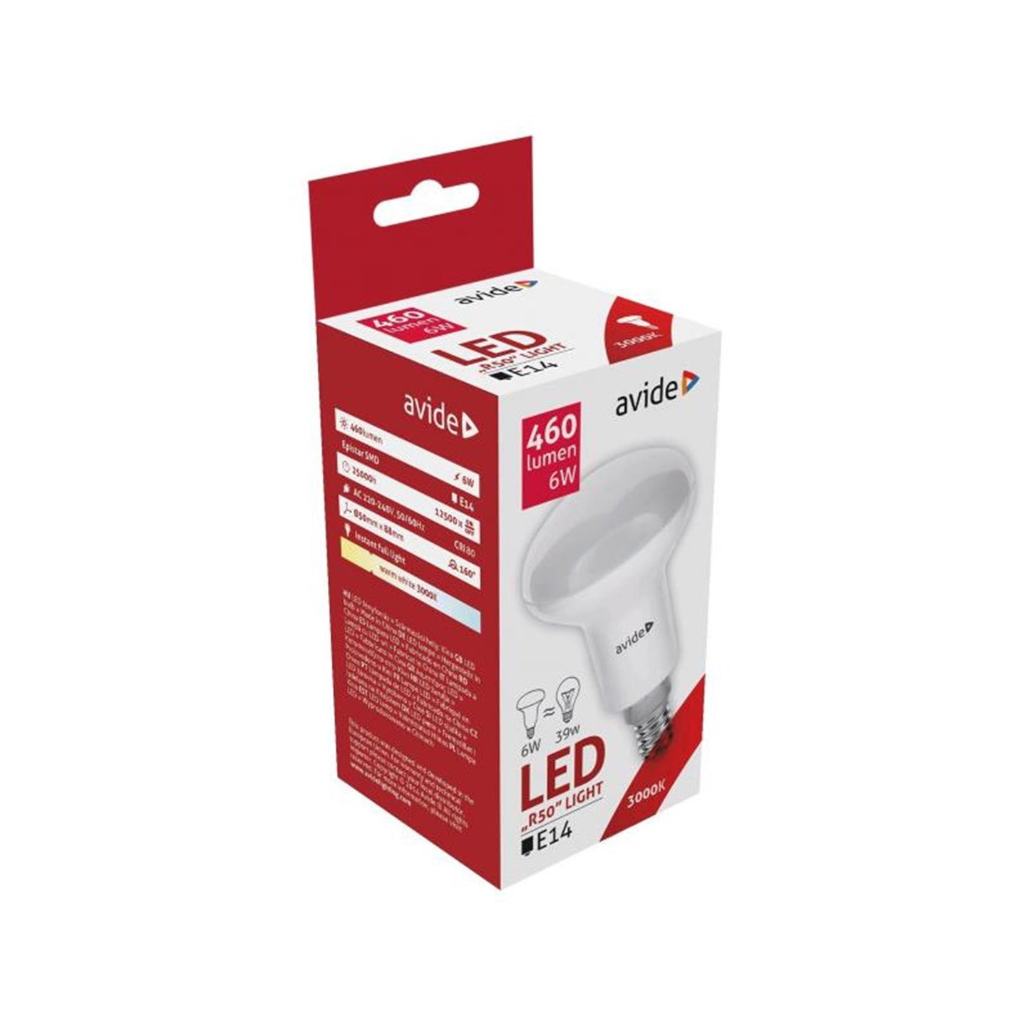 Lámpara LED Avide R50 4,9W E14 WW 470 lúmenes