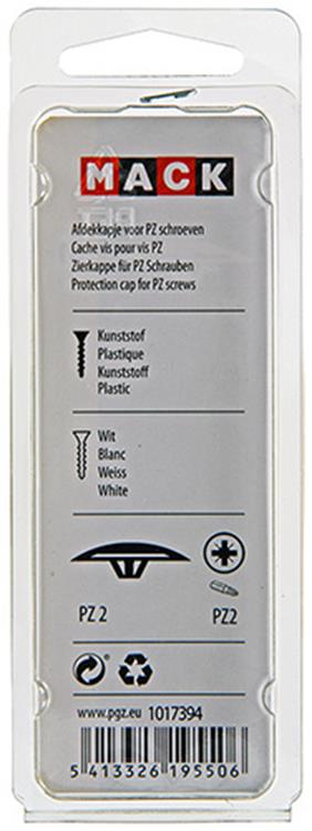 Mack 1017394 - tapa para tornillo pz plastico blanco 40 uds pz 2 | 10 piezas