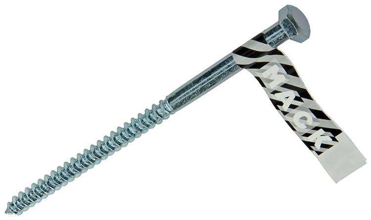 Mack 1017422 - perno rosca madera acero galvanizado 1 ud 8 x 150 mm | 10 piezas