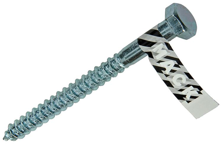 Mack 1017430 - perno rosca madera acero galvanizado 1 ud 12 x 140 mm | 10 piezas