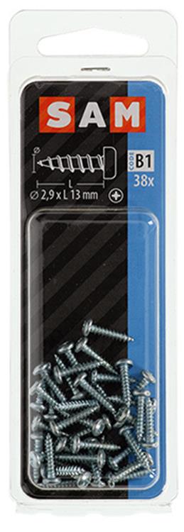 Mack 1017435 - tornillo autorroscante cabeza cilíndrica galv. 38 piezas 2,9 x 13 mm | 10 piezas