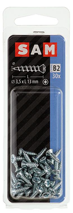 Mack 1017483 - tornillo autorroscante bvk chapado 30 piezas 3,5 x 13 mm | 10 piezas