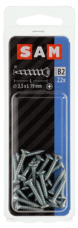 Mack 1017484 - tornillo autorroscante bvk chapado 22 piezas 3,5 x 19 mm | 10 piezas