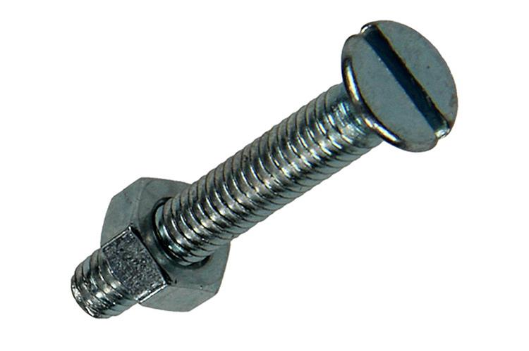 Mack 1017493 - tornillo metálico galvanizado. cabeza + tuerca chapada 16uds m4 x 25 mm | 10 piezas