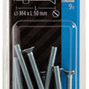 Mack 1017496 - tornillo metálico galvanizado. cabeza + tuerca plateada 9 piezas m4 x 50 mm | 10 piezas