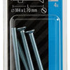 Mack 1017498 - tornillo metálico galvanizado. cabeza + tuerca chapada 4 piezas m4 x 70 mm | 10 piezas