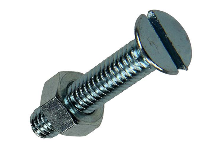 Mack 1017510 - tornillo metálico galvanizado. cabeza + tuerca chapada 8 piezas m6 x 30 mm | 10 piezas