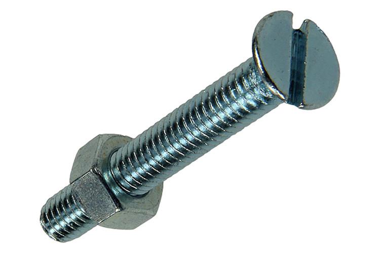 Mack 1017511 - tornillo metálico galvanizado. cabeza + tuerca chapada 6 piezas m6 x 40 mm | 10 piezas