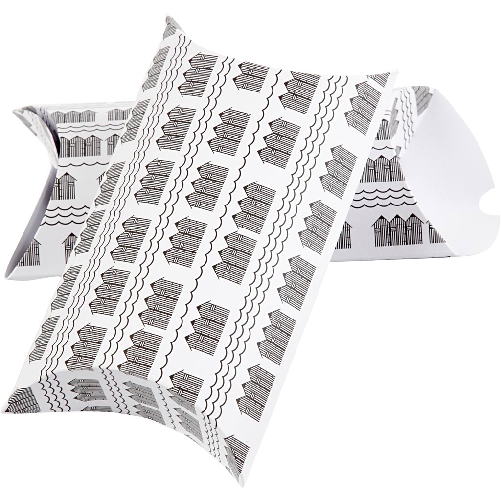 Caja de regalo Vivi Gade, casa de baño, medidas 18x15x6 cm, 300 gr, negro, blanco, 3 piezas 1 caja