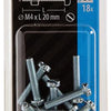 Mack 1017518 - cilindro de tornillo metálico. cabeza + tuerca chapada 18 piezas m4 x 20 mm | 10 piezas