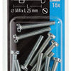 Mack 1017519 - cilindro de tornillo metálico. cabeza + tuerca chapada 16 piezas m4 x 25 mm | 10 piezas