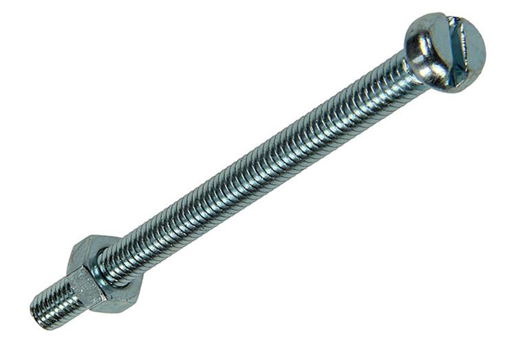 Mack 1017522 - cilindro de tornillo metálico. cabeza + tuerca plateada 9 piezas m4 x 50 mm | 10 piezas
