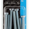 Mack 1017528 - cilindro de tornillo metálico. cabeza + tuerca chapada 8 piezas m5 x 50 mm | 10 piezas