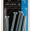 Mack 1017529 - cilindro de tornillo metálico. cabeza + tuerca chapada 6 piezas m5 x 60 mm | 10 piezas