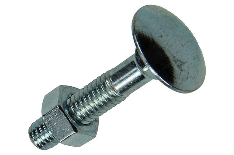 Mack 1017568 - perno para madera + tuerca acero galvanizado 8 piezas m6 x 30 mm | 5 piezas