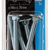 Mack 1017573 - perno para madera + tuerca acero galvanizado 5 piezas m6 x 70 mm | 5 piezas