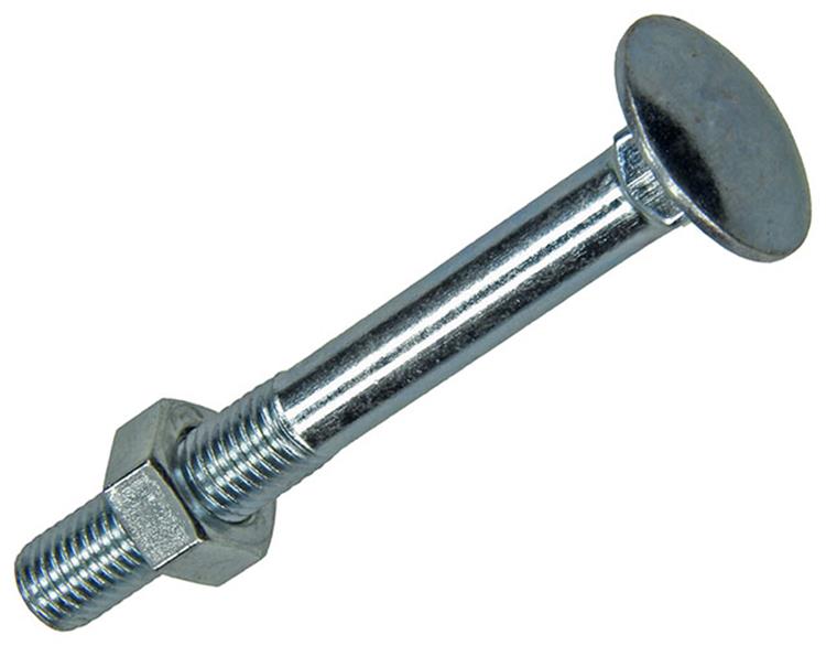 Mack 1017578 - perno para madera + tuerca acero galvanizado 4 piezas m7 x 60 mm | 5 piezas
