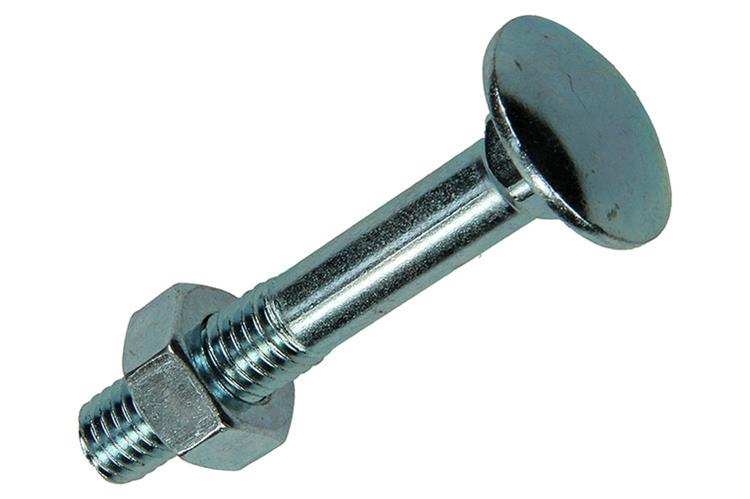 Mack 1017588 - perno para madera + tuerca acero galvanizado 2 piezas m10 x 60 mm | 5 piezas