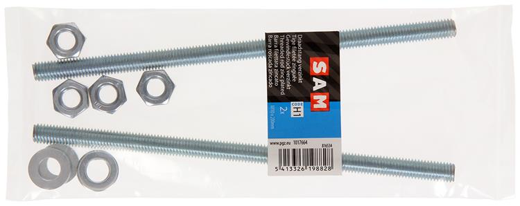 Mack 1017664 - extremo roscado + arandela + tuerca chapada. 2 piezas m10 x 200 mm | 5 piezas