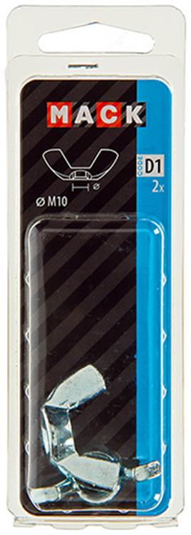 Mack 1017700 - tuerca de mariposa acero galvanizado 2 piezas m10 | 5 piezas