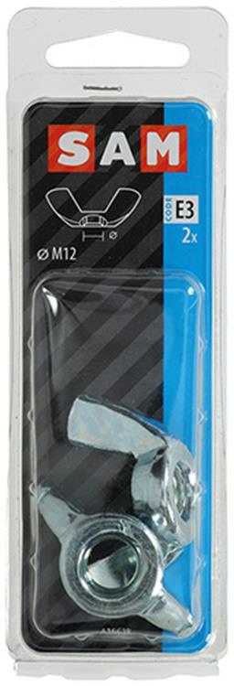 Mack 1017701 - tuerca de mariposa acero galvanizado 2 piezas m12 | 5 piezas
