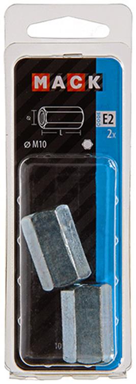 Mack 1017706 - tuerca de conexión hexagonal galvanizada 2 piezas m10 | 5 piezas