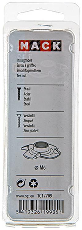 Mack 1017709 - tuerca de impacto acero galvanizado 4 piezas m6 | 10 piezas