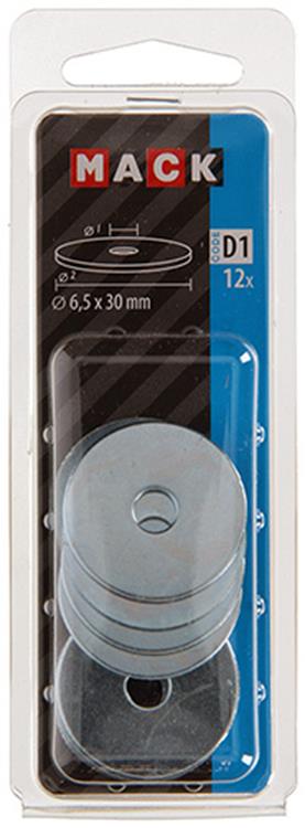 Mack 1017739 - arandela de carrocería galvanizada12 piezas 6,5 x 30 mm | 10 piezas