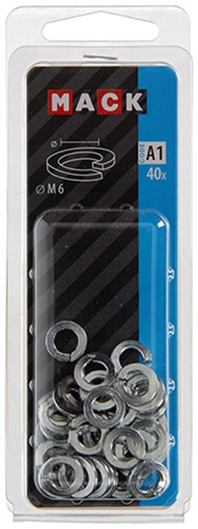 Mack 1017755 - arandela elástica de acero chapado. 40 piezas m6 | 10 piezas