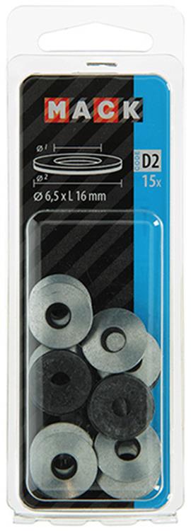 Mack 1017761 - anillo de sellado de goma galvanizado 15 piezas 6,5 x 16 mm | 10 piezas