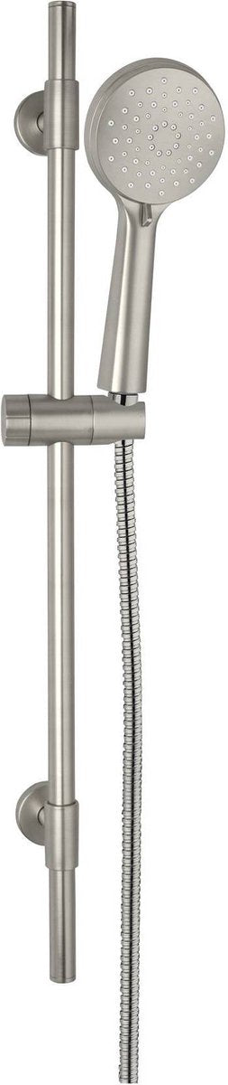 Wenko doucheset young line in mat rvs met douchestang 66cm, douchekophouder, douchekop ø10cm met 3 standen en doucheslang 150cm