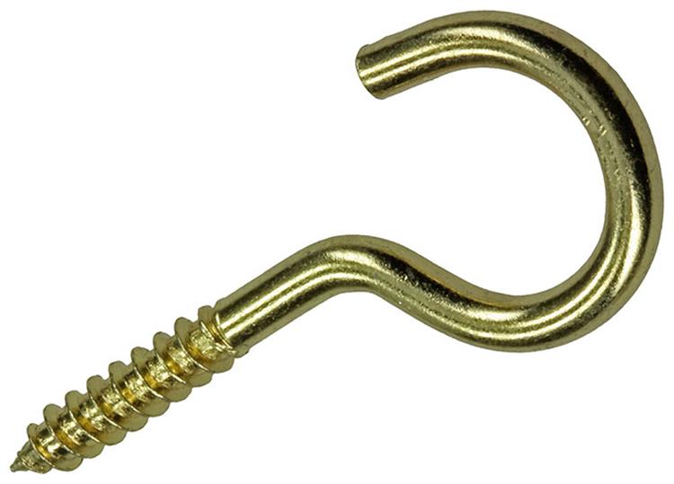 Mack 1019699 - gancho de tornillo latón 2 piezas 4,0 x 30 mm | 10 piezas