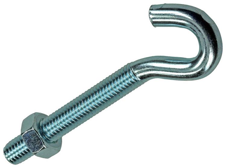 Mack 1017812 - gancho tornillo métrico + tuerca galvanizada 2uds m8 x 60 mm | 10 piezas