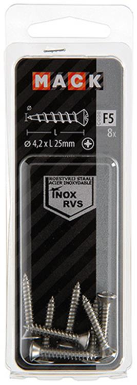 Mack 1019801 - tornillo autorroscante bola fx.heada2 8uds 4,2 x 25 mm | 10 piezas