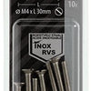 Mack 1019807 - tornillo metálico galvanizado. cabeza + tuerca acero inoxidable 10 pzs m4x30 | 10 piezas